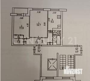 2-к квартира, на длительный срок, 51м2, 4/9 этаж