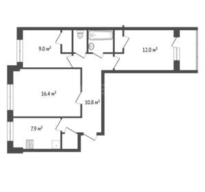 3-к квартира, на длительный срок, 63м2, 3/9 этаж
