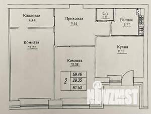 2-к квартира, на длительный срок, 60м2, 2/5 этаж