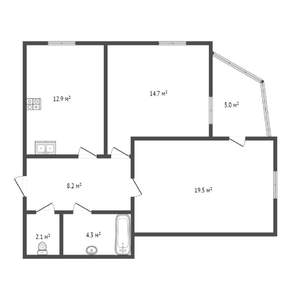 2-к квартира, на длительный срок, 64м2, 11/18 этаж