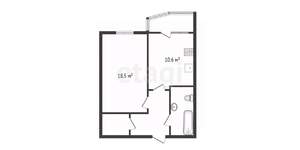 1-к квартира, вторичка, 43м2, 3/17 этаж