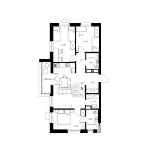 3-к квартира, вторичка, 95м2, 12/21 этаж