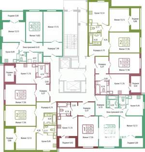 2-к квартира, вторичка, 57м2, 3/19 этаж