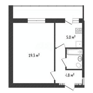 1-к квартира, вторичка, 32м2, 1/9 этаж