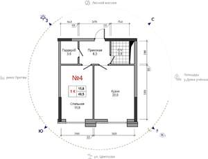 1-к квартира, вторичка, 50м2, 5/30 этаж