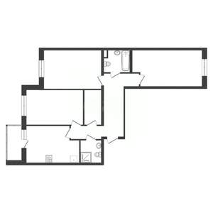 3-к квартира, сданный дом, 88м2, 14/23 этаж
