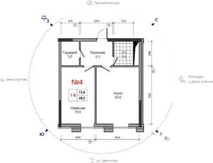 1-к квартира, вторичка, 49м2, 18/30 этаж