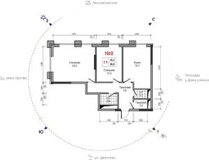 2-к квартира, вторичка, 67м2, 16/30 этаж