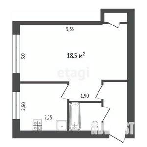 1-к квартира, вторичка, 31м2, 1/4 этаж