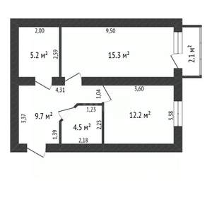 1-к квартира, вторичка, 47м2, 8/9 этаж