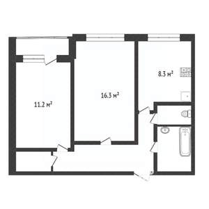 2-к квартира, вторичка, 51м2, 6/9 этаж