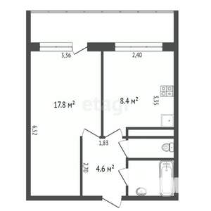 1-к квартира, вторичка, 36м2, 5/9 этаж