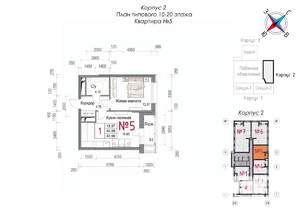 1-к квартира, строящийся дом, 44м2, 20/20 этаж