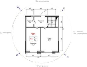1-к квартира, вторичка, 49м2, 15/30 этаж