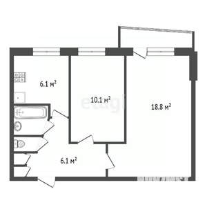 2-к квартира, вторичка, 46м2, 6/9 этаж