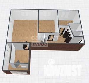 3-к квартира, вторичка, 65м2, 5/9 этаж