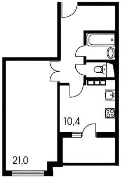 1-к квартира, вторичка, 47м2, 11/12 этаж