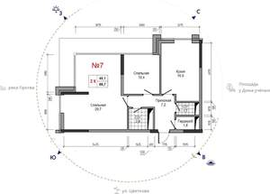 2-к квартира, вторичка, 70м2, 19/29 этаж