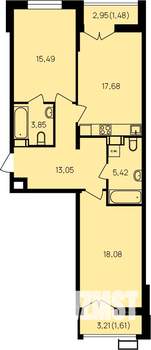 2-к квартира, вторичка, 79м2, 15/19 этаж