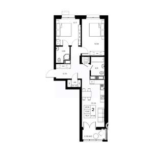 2-к квартира, вторичка, 76м2, 11/21 этаж