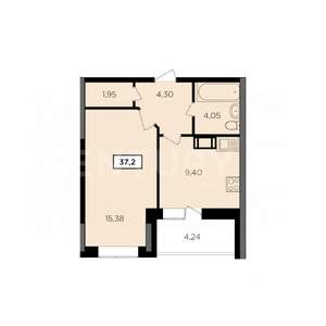1-к квартира, вторичка, 37м2, 6/16 этаж