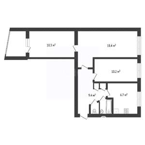 3-к квартира, вторичка, 59м2, 9/9 этаж