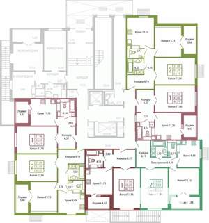 2-к квартира, вторичка, 58м2, 1/19 этаж