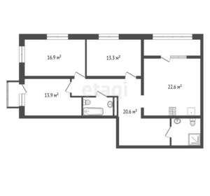 3-к квартира, вторичка, 95м2, 19/22 этаж