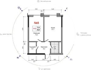 1-к квартира, вторичка, 47м2, 20/30 этаж