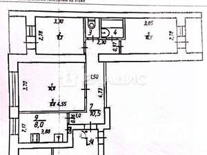 3-к квартира, вторичка, 59м2, 8/9 этаж