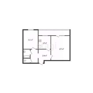 2-к квартира, вторичка, 48м2, 2/9 этаж