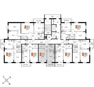 1-к квартира, вторичка, 43м2, 3/22 этаж