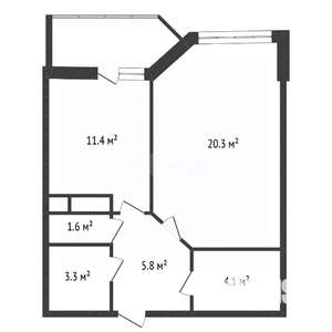 1-к квартира, вторичка, 47м2, 11/16 этаж