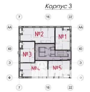 2-к квартира, строящийся дом, 73м2, 17/23 этаж