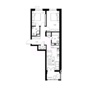2-к квартира, вторичка, 75м2, 21/21 этаж