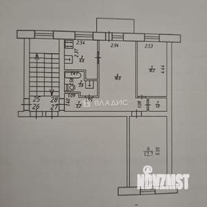3-к квартира, вторичка, 55м2, 2/4 этаж
