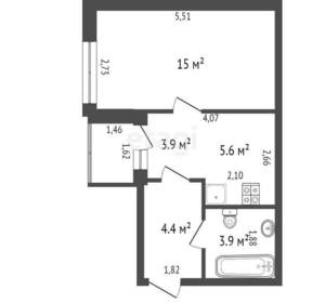 1-к квартира, вторичка, 33м2, 1/4 этаж