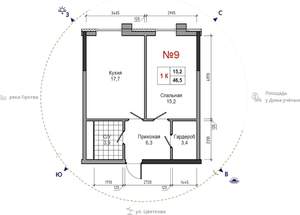 1-к квартира, вторичка, 47м2, 19/29 этаж