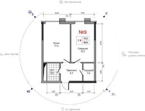 1-к квартира, вторичка, 47м2, 11/30 этаж