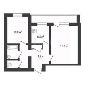2-к квартира, вторичка, 52м2, 6/9 этаж