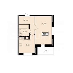 1-к квартира, вторичка, 36м2, 10/16 этаж
