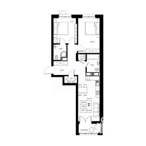 2-к квартира, вторичка, 76м2, 5/21 этаж