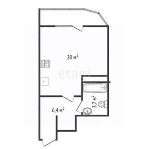 Студия квартира, вторичка, 30м2, 5/17 этаж