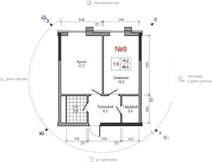 1-к квартира, вторичка, 47м2, 20/30 этаж