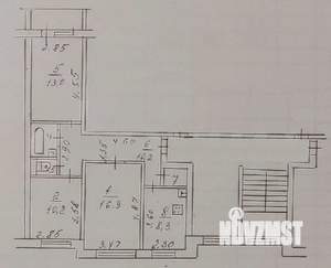 3-к квартира, вторичка, 63м2, 3/9 этаж