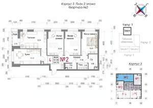 4-к квартира, строящийся дом, 105м2, 5/23 этаж
