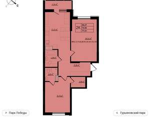 2-к квартира, вторичка, 77м2, 6/11 этаж