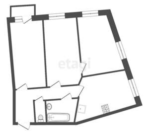 3-к квартира, вторичка, 70м2, 4/4 этаж