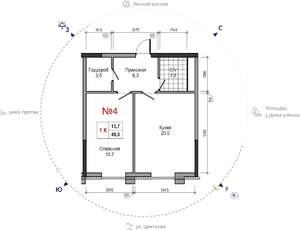 1-к квартира, вторичка, 49м2, 23/30 этаж