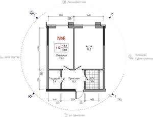 1-к квартира, вторичка, 47м2, 21/30 этаж